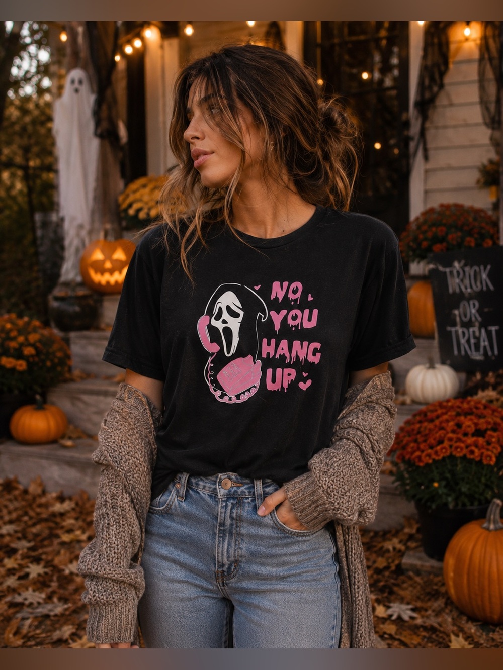 👻 Ghostface | “NO YOU HANG UP”| 🔪 Scream🔪 Graphic Tee | Large